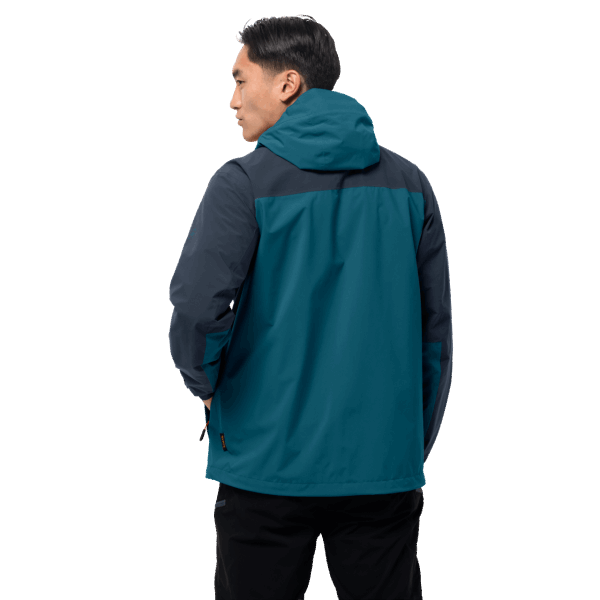 Jack Wolfskin Brand Heren Go Hike Jas Blauw Koraal