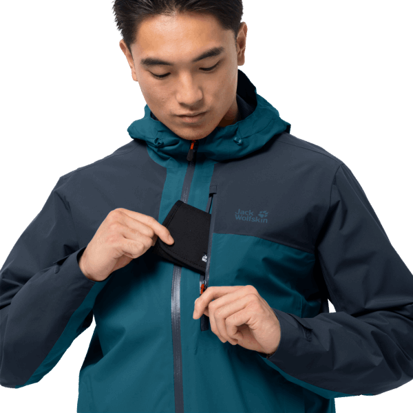 Jack Wolfskin Brand Heren Go Hike Jas Blauw Koraal