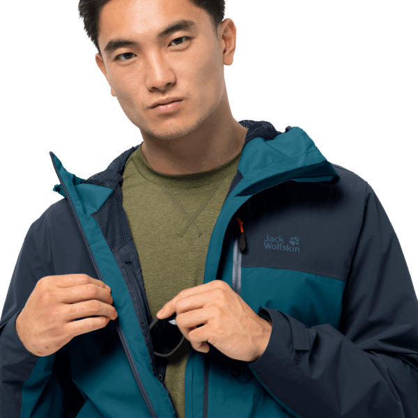 Jack Wolfskin Brand Heren Go Hike Jas Blauw Koraal