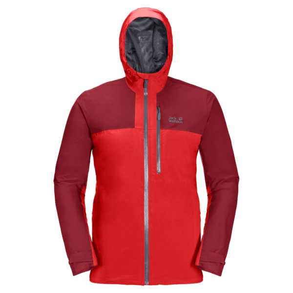Vurige Rode Jack Wolfskin Heren Go Hike Jas Nieuw