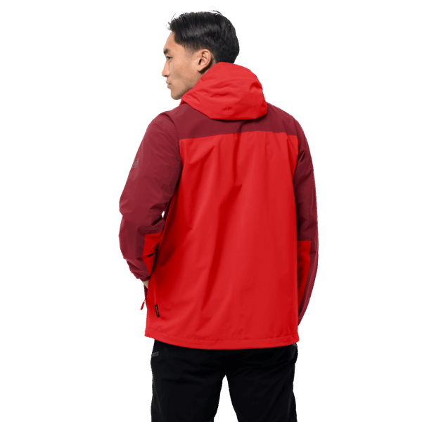 Vurige Rode Jack Wolfskin Heren Go Hike Jas Nieuw