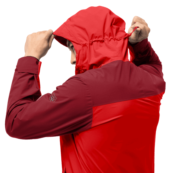 Vurige Rode Jack Wolfskin Heren Go Hike Jas Nieuw