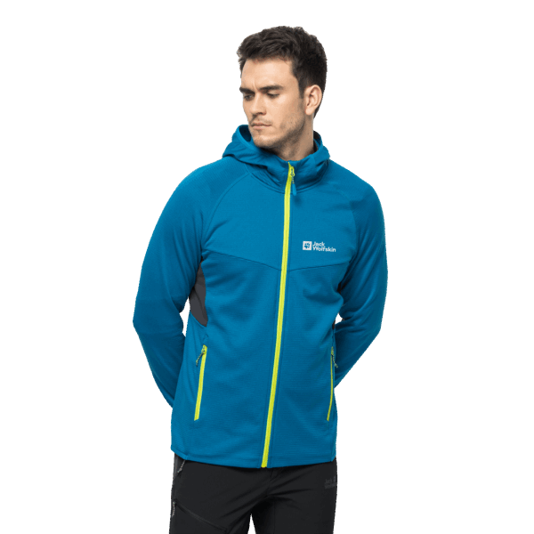 Hot Blue Pacific Jack Wolfskin Heren Hydro Grid Hooded Full-zip