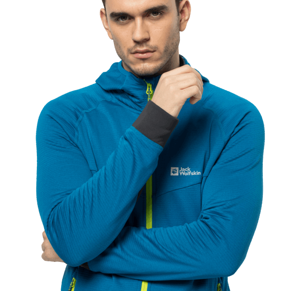 Hot Blue Pacific Jack Wolfskin Heren Hydro Grid Hooded Full-zip