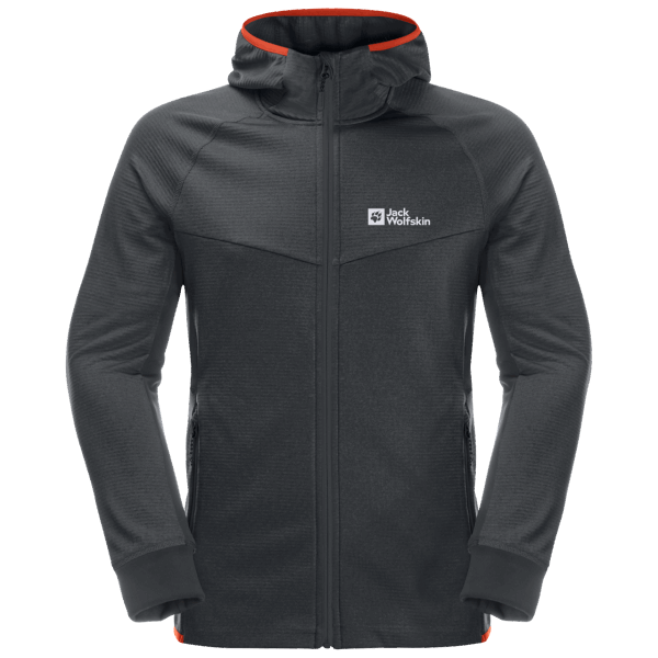 Hydro Grid Jack Met Volledige Rits En Capuchon Voor Heren Wolfskin Phantom Nieuw