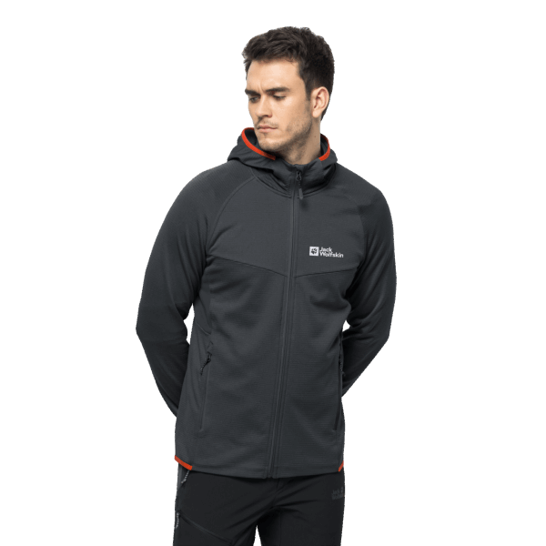 Hydro Grid Jack Met Volledige Rits En Capuchon Voor Heren Wolfskin Phantom Nieuw