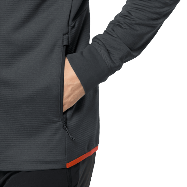 Hydro Grid Jack Met Volledige Rits En Capuchon Voor Heren Wolfskin Phantom Nieuw
