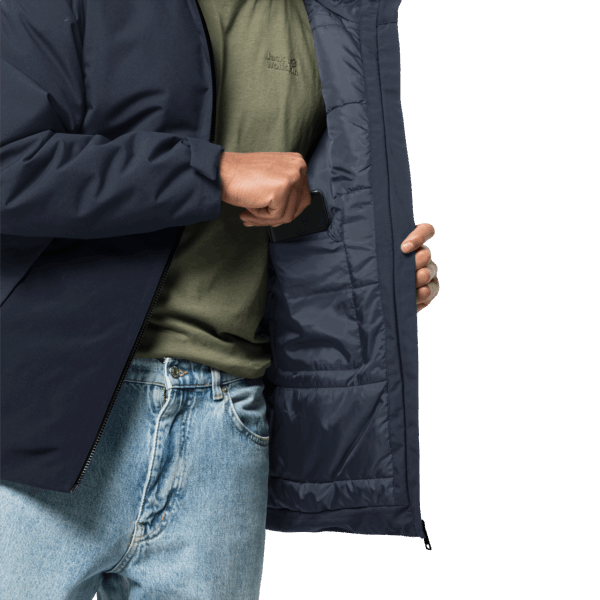 Jack Wolfskin Originele Heren Tempelhof Jas Nachtblauw