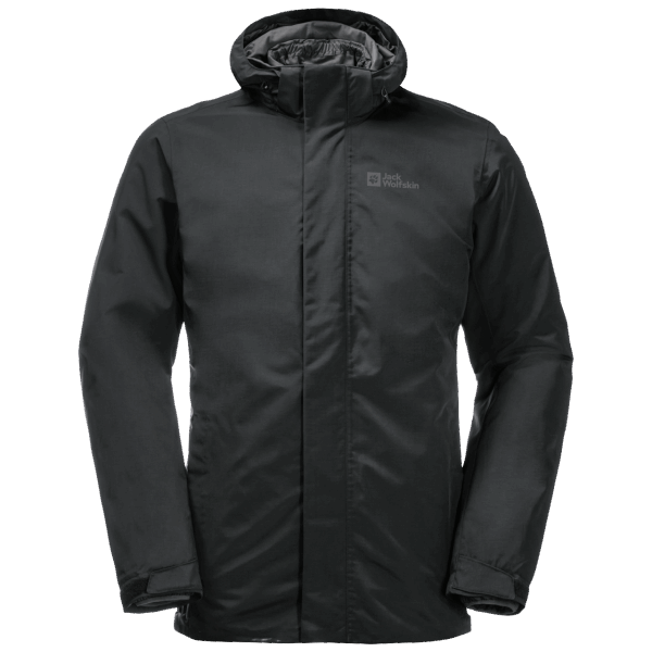 Jack Wolfskin Hete Zwarte Bergland 3in1 Herenjas