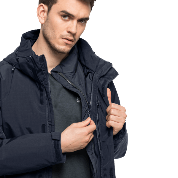 Jack Wolfskin Heren Bergland 3in1 Jas New Night Blue