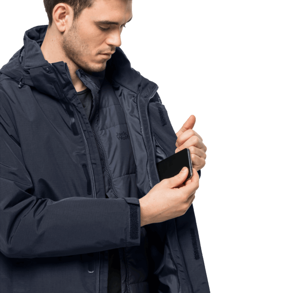 Jack Wolfskin Heren Bergland 3in1 Jas New Night Blue
