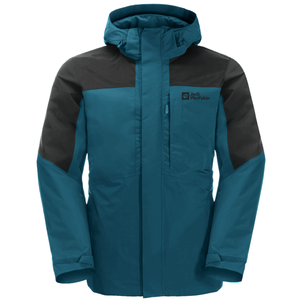 Nieuwe Blauwe Koraal Jack Wolfskin Heren Romberg 3in1 Jas