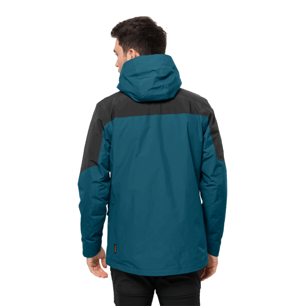 Nieuwe Blauwe Koraal Jack Wolfskin Heren Romberg 3in1 Jas
