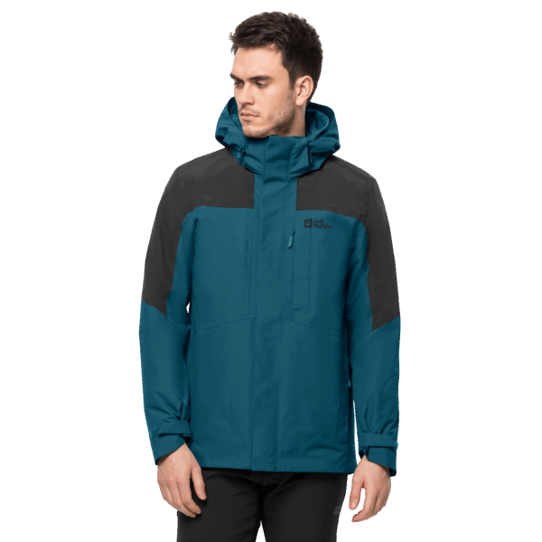Nieuwe Blauwe Koraal Jack Wolfskin Heren Romberg 3in1 Jas