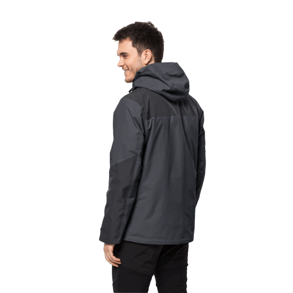 Heren Jasper 3in1 Jas Jack Wolfskin Ebbenhout Collectie