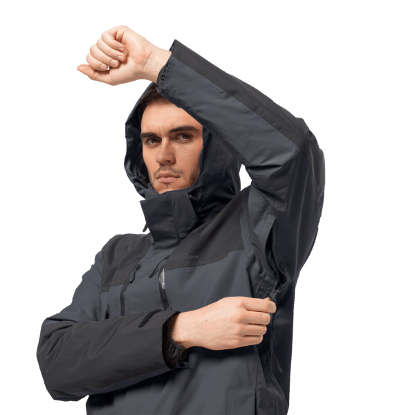Heren Jasper 3in1 Jas Jack Wolfskin Ebbenhout Collectie