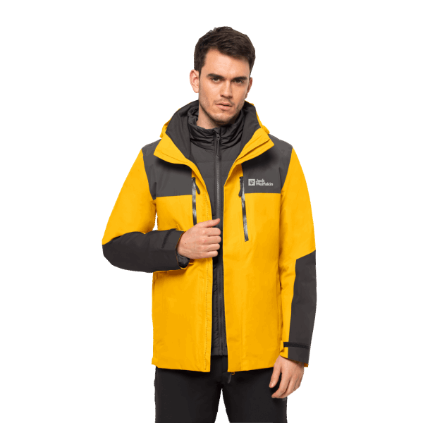 Heren Jasper 3in1 Jack Jack Wolfskin Collections Potig Geel Xt
