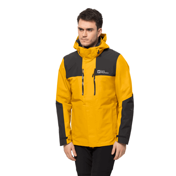 Heren Jasper 3in1 Jack Jack Wolfskin Collections Potig Geel Xt