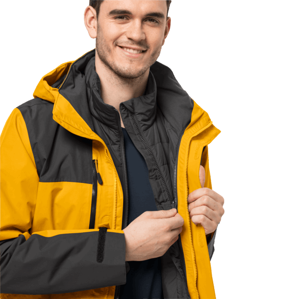 Heren Jasper 3in1 Jack Jack Wolfskin Collections Potig Geel Xt