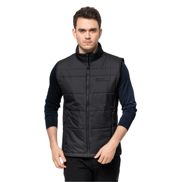 Zwart Origins Jack Wolfskin Geïsoleerd Bergland Vest Voor Heren
