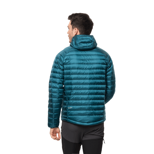 Blauwe Koraal Passamani Donzen Hoody Voor Heren Originele Jack Wolfskin