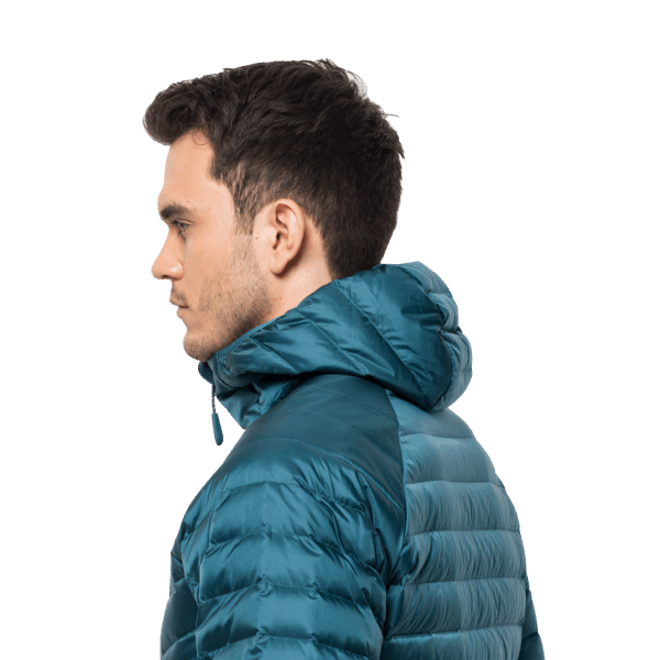 Blauwe Koraal Passamani Donzen Hoody Voor Heren Originele Jack Wolfskin