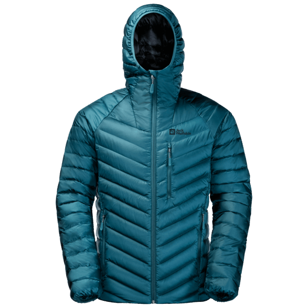 Blauwe Koraal Passamani Donzen Hoody Voor Heren Originele Jack Wolfskin