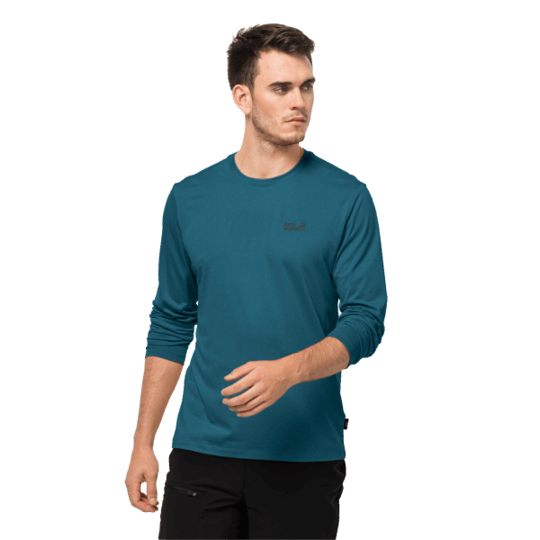 Heren Sky Thermal Ls T Blauw Koraal Jack Wolfskin Origineel