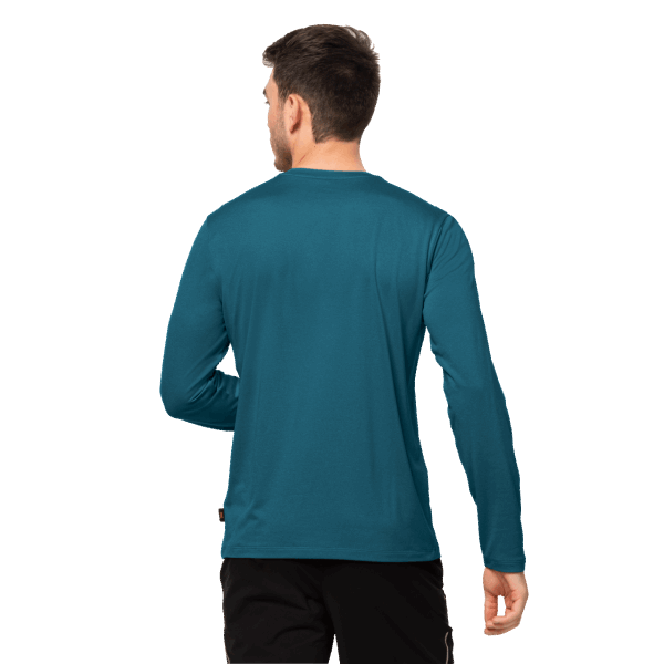 Heren Sky Thermal Ls T Blauw Koraal Jack Wolfskin Origineel