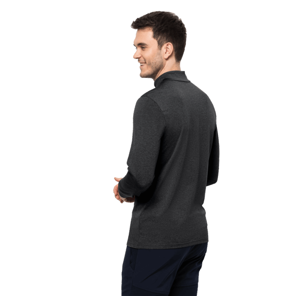 Jack Wolfskin Heren Sky Thermal Halve Rits Merk Zwart