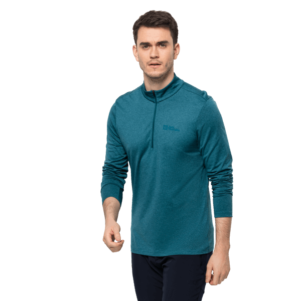 Blue Coral Jack Wolfskin Brands Heren Sky Thermische Halve Rits