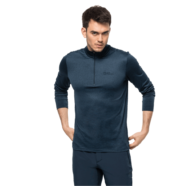 Night Blue Jack Wolfskin Heren Sky Thermische Half-rits Origineel