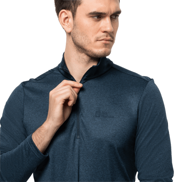 Night Blue Jack Wolfskin Heren Sky Thermische Half-rits Origineel