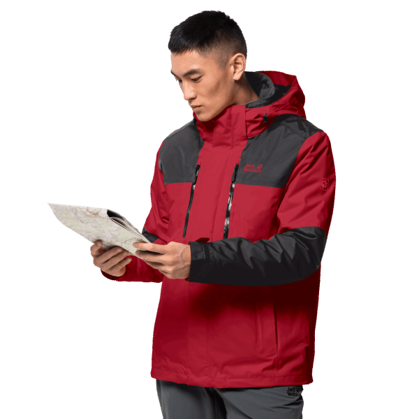 Rode Lak Jaspis 3in1 Heren Collecties Jack Wolfskin