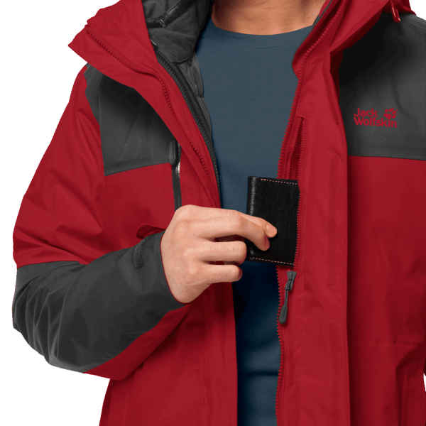 Rode Lak Jaspis 3in1 Heren Collecties Jack Wolfskin