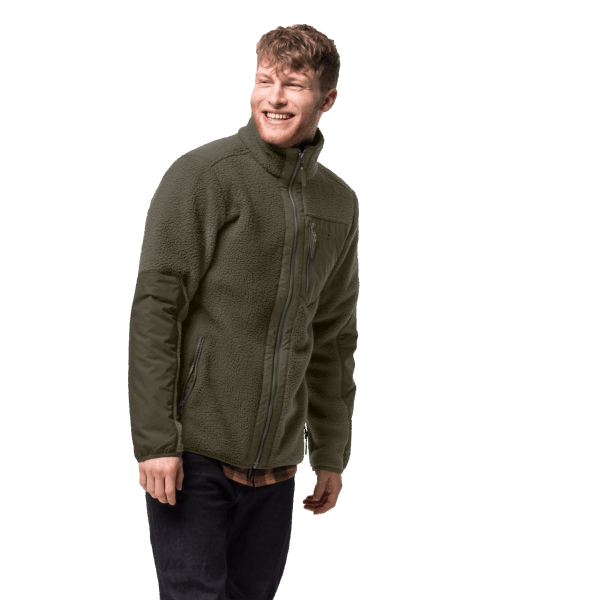 Originele Bonsai Groene Heren Kingsway Fleece Jack Jack Wolfskin