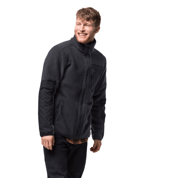 Heren Kingsway Fleece Jack Jack Wolfskin Phantom Heet