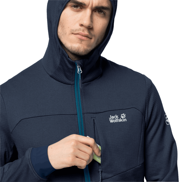 Heren Hydro Grid Fleece Collectie Jack Wolfskin Nachtblauw