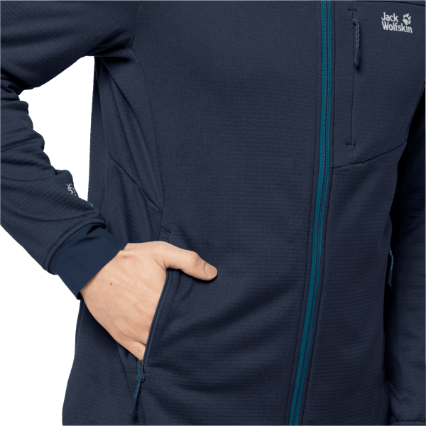 Heren Hydro Grid Fleece Collectie Jack Wolfskin Nachtblauw