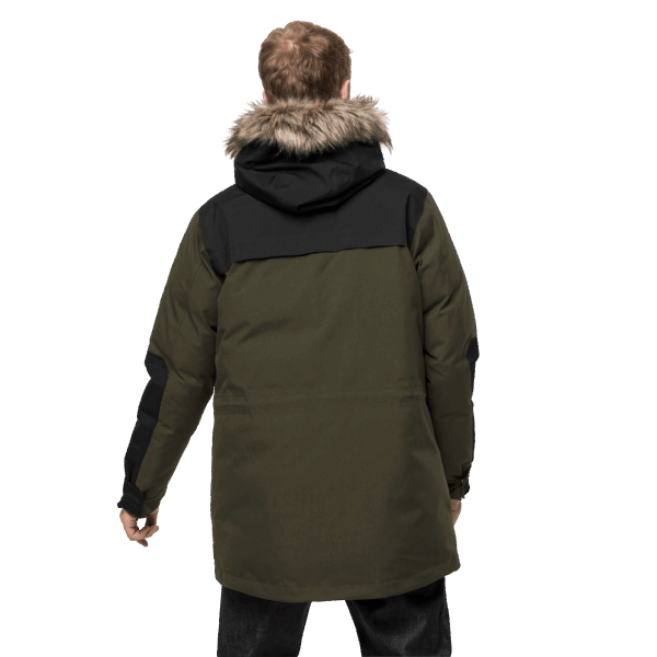 Heren Glacier Bay Parka Bonsai Groene Jack Wolfskin Mode