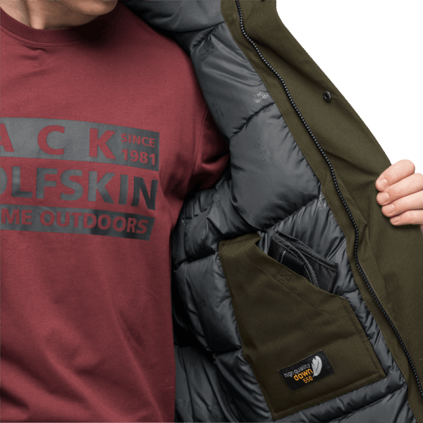 Heren Glacier Bay Parka Bonsai Groene Jack Wolfskin Mode