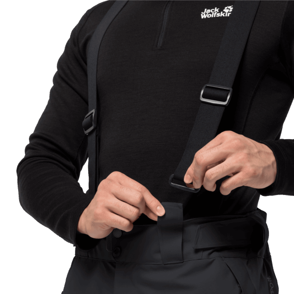 Jack Wolfskin Zwarte Origins Grote Sneeuwbroek Voor Heren