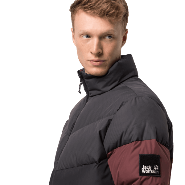 Hot Jack Wolfskin Heren 365 Onverschrokken Donsjack Cordovan Rood