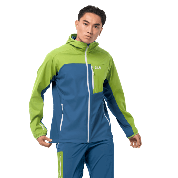 Indigo Blauwe Heren Softshell Jack Wolfskin Eagle Peak Ii