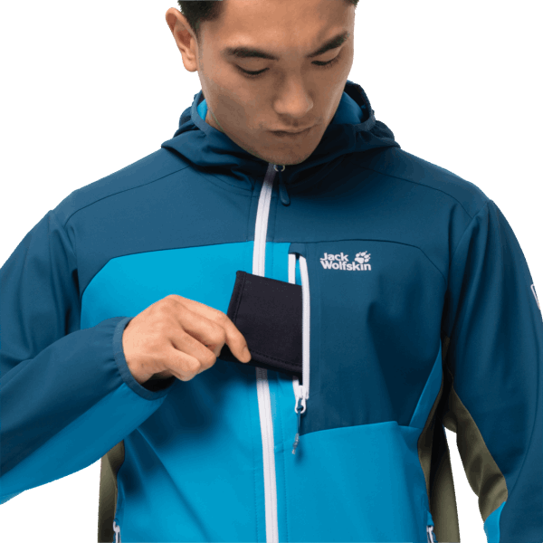 Origineel Heren Eagle Peak Ii Softshell Jack Wolfskin Blauw Juweel