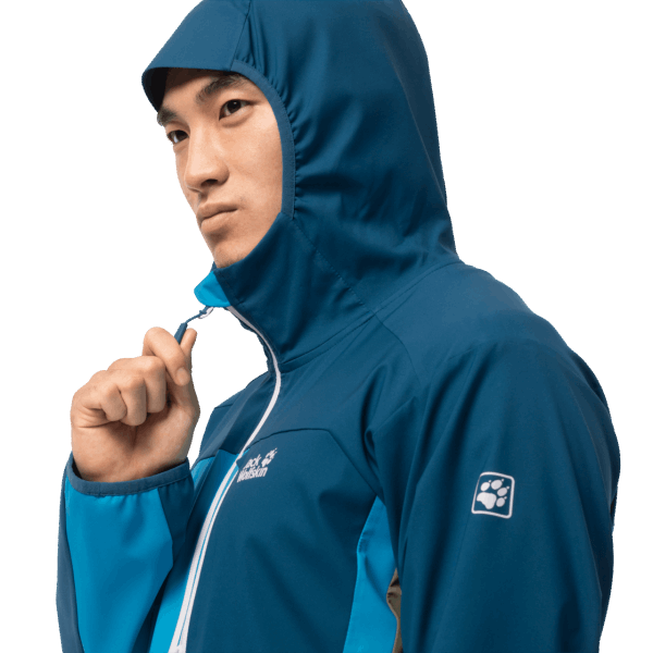 Origineel Heren Eagle Peak Ii Softshell Jack Wolfskin Blauw Juweel