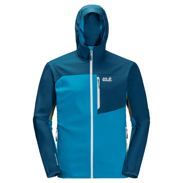 Origineel Heren Eagle Peak Ii Softshell Jack Wolfskin Blauw Juweel