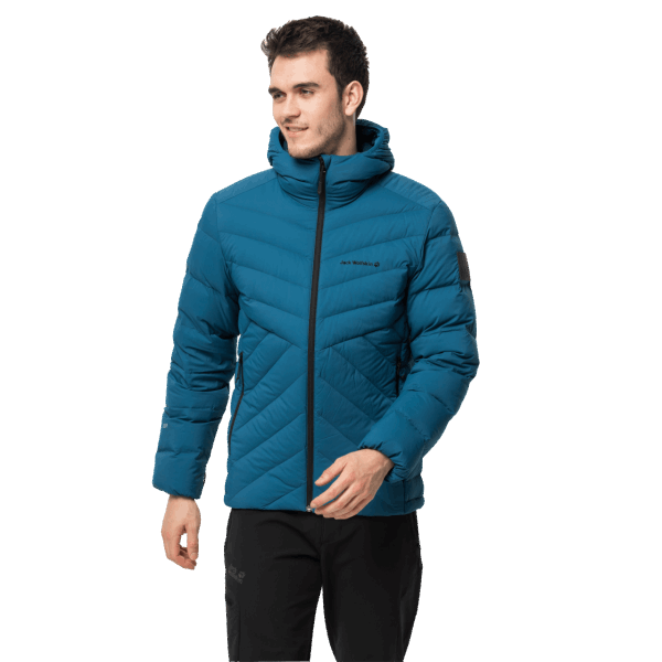 Mode Donker Kobalt Jack Wolfskin Atletisch Donsjack Voor Heren