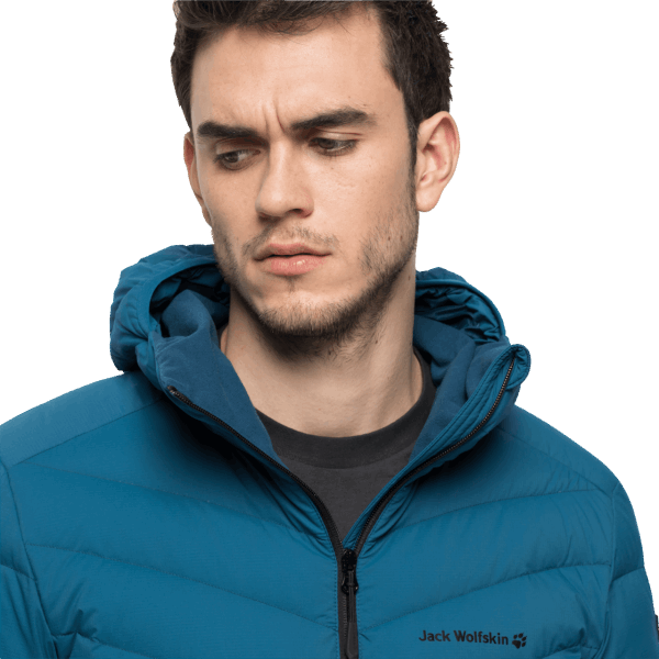 Mode Donker Kobalt Jack Wolfskin Atletisch Donsjack Voor Heren