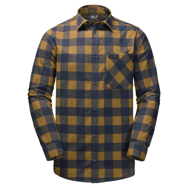 Jack Wolfskin Red River Overhemd Golden Amber Checks Collectie